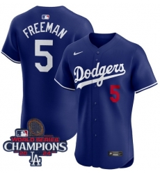 Youth Nike Los Angeles Dodgers Freddie Freeman #5 Blue Flex Base 2024 World Series Champions Stitched MLB Jersey Youth Nike Los Angeles Dodgers Freddie Freeman #5 Blue Flex Base 2024 World Series Champions Stitched MLB Jersey