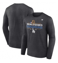 Men Los Angeles Dodgers Heather Charcoal Big 26 Tall 2024 World Series Champions Locker Room Long Sleeve T Shirt Men Los Angeles Dodgers Heather Charcoal Big 26 Tall 2024 World Series Champions Locker Room Long Sleeve T Shirt