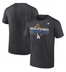 Men Los Angeles Dodgers Heather Charcoal Big 26 Tall 2024 World Series Champions Locker Room T Shirt Men Los Angeles Dodgers Heather Charcoal Big 26 Tall 2024 World Series Champions Locker Room T Shirt