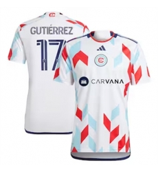 Men Chicago Fire Brian Gutierrez 2024 25 Away Replica White Men Chicago Fire Brian Gutierrez 2024 25 Away Replica White