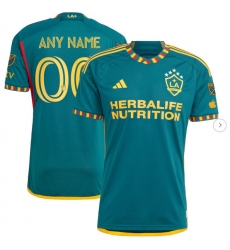 Mens LA Galaxy adidas Green 2023 LA Kit Authentic Custom Jersey Mens LA Galaxy adidas Green 2023 LA Kit Authentic Custom Jersey