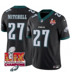 Men Philadelphia Eagles 27 Quinyon Mitchell Black 2025 Eagles Logo Super Bowl LIX Patch New F U S E Vapor Untouchable Limited Stitched Football Jersey Men Philadelphia Eagles 27 Quinyon Mitchell Black 2025 Eagles Logo Super Bowl LIX Patch New F U S E Vapor Untouchable Limited Stitched Football Jersey
