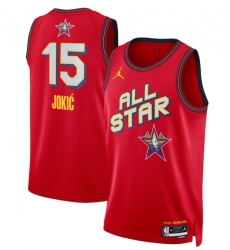 Men 2025 All Star 15 Nikola Jokic Red Stitched Basketball Jersey Men 2025 All Star 15 Nikola Jokic Red Stitched Basketball Jersey