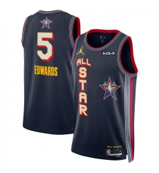 Men 2025 All Star 5 Anthony Edwards Navy Stitched Basketball Jersey Men 2025 All Star 5 Anthony Edwards Navy Stitched Basketball Jersey