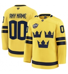 Men Sweden Active Player Custom Yellow 2025 4 Nations Face Off Premium Stitched Jersey Men Sweden Active Player Custom Yellow 2025 4 Nations Face Off Premium Stitched Jersey