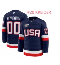 Men USA 20 Chris Kreider Navy 2025 4 Nations Face Off Stitched Jersey Men USA 20 Chris Kreider Navy 2025 4 Nations Face Off Stitched Jersey