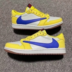 Men Nike Air Jordan 1 Yellow Blue OG SP Travis Scott