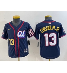 Youth American League 13 Jazz Chisholm Jr  Navy 2025 All Star Edition Limited Stitched Baseball Jersey