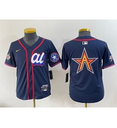 Youth American League Houston Astros Team Big Logo Navy 2025 All Star Edition Limited Stitched Baseball Jersey 2