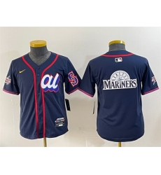 Youth American League Seattle Mariners Team Big Logo Navy 2025 All Star Edition Limited Stitched Baseball Jersey