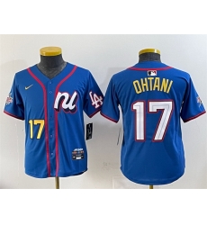 Youth National League 17 Shohei Ohtani Blue 2025 All Star Edition Limited Stitched Baseball Jersey