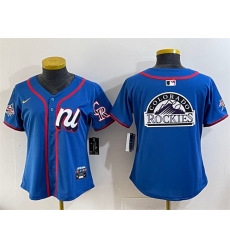 Youth National League Colorado Rockies Team Big Logo Blue 2025 All Star Edition Limited Stitched Baseball Jersey