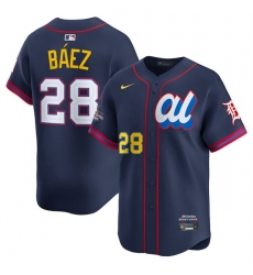Men American League 28 Javier Baez Navy 2025 All Star Edition Limited Stitched Baseball Jersey