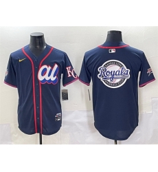 Men American League Kansas City Royals Team Big Logo Navy 2025 All Star Edition Limited Stitched Baseball Jersey Men American League Kansas City Royals Team Big Logo Navy 2025 All Star Edition Limited Stitched Baseball Jersey
