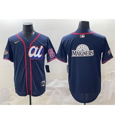 Men American League Seattle Mariners Team Big Logo Navy 2025 All Star Edition Limited Stitched Baseball Jersey 001 Men American League Seattle Mariners Team Big Logo Navy 2025 All Star Edition Limited Stitched Baseball Jersey 001