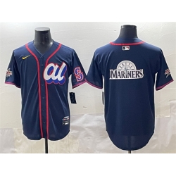 Men American League Seattle Mariners Team Big Logo Navy 2025 All Star Edition Limited Stitched Baseball Jersey 001