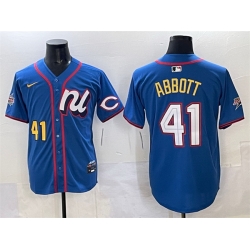 Men National League 41 Andrew Abbott Blue 2025 All Star Edition Limited Stitched Baseball Jersey