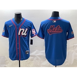 Men National League New York Mets Team Big Logo Blue 2025 All Star Edition Limited Stitched Baseball Jersey 001