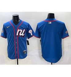 Men National League Philadelphia Phillies Blank Blue 2025 All Star Edition Limited Stitched Baseball Jersey