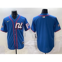 Men National League Pittsburgh Pirates Blank Blue 2025 All Star Edition Limited Stitched Baseball Jersey