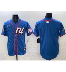 Men National League Washington Nationals Blank Blue 2025 All Star Edition Limited Stitched Baseball Jersey Men National League Washington Nationals Blank Blue 2025 All Star Edition Limited Stitched Baseball Jersey