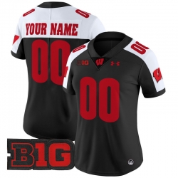 Men Women Youth Wisconsin Badgers 2024 Vapor Limited Custom Jersey All Stitched Black Alternate 009