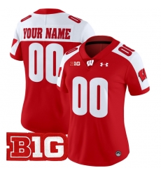Men Women Youth Wisconsin Badgers 2024 Vapor Limited Custom Jersey All Stitched Red Alternate 010