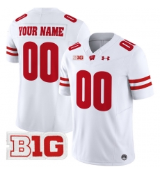 Men Women Youth Wisconsin Badgers 2024 Vapor Limited Custom Jersey All Stitched White 004