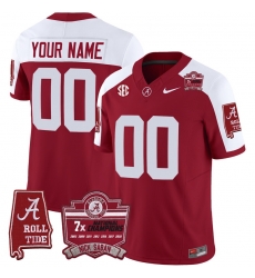 Men Women Youth Alabama Crimson Tide Nick Saban 7x Champions Patch Vapor Custom Jersey All Stitched Crimson Aternate