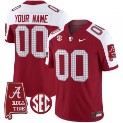Men Women Youth Alabama Crimson Tide Pro Combat Vapor Limited Custom Jersey All Stitched Crimson Aternate