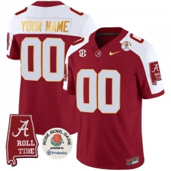 Men Women Youth Alabama Crimson Tide Rose Bowl Patch Gold Trim Vapor Limited Custom Jersey All Stitched Crimson Aternate