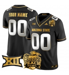 Men Women Youth Arizona State Sun Devils 2025 Peach Bowl Gold Vapor Limited Custom Jersey V2 All Stitched Black Limited