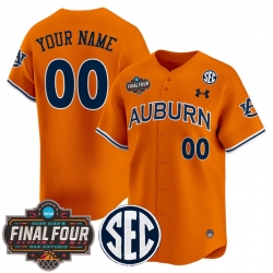 Men Women Youth Auburn Tigers 2025 Final Four Patch Vapor Baseball Custom Jersey All Stitched Orange