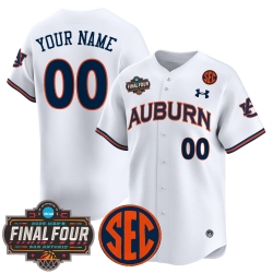 Men Women Youth Auburn Tigers 2025 Final Four Patch Vapor Baseball Custom Jersey All Stitched White