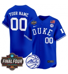 Men Women Youth Duke Blue Devils 2025 Final Four Patch Vapor Baseball Custom Jersey All Stitched Royal