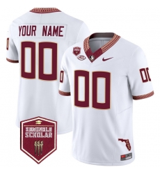 Men Women Youth Florida State Seminoles 2024 Seminole Scholar Patch Vapor Limited Custom Jersey All Stitched White