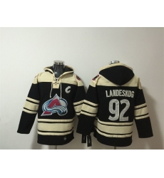 Men Colorado Avalanche 92 Gabriel Landeskog Black All Stitched Sweatshirt Hoodie Men Colorado Avalanche 92 Gabriel Landeskog Black All Stitched Sweatshirt Hoodie