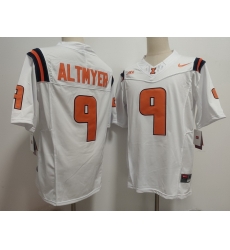 Men Illinois Fighting Nike Luke Altmyer #9 White Illini Football Game Jersey