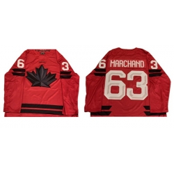 Men Canada Hockey #63 Brad Marchand Red Stitched Jersey