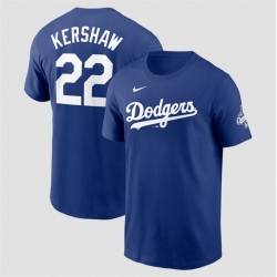 Men Los Angeles Dodgers 22 Clayton Kershaw Royal 2025 World Series Champions Name  26 Number T Shirt