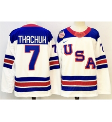 Men USA 7 Brady Tkachuk White 2025 2026 Stitched Jersey