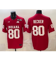 Men Indiana Hoosiers 80 Charlie Becker Red F U S E 2026 Patch Stitched Football Jersey Men Indiana Hoosiers 80 Charlie Becker Red F U S E 2026 Patch Stitched Football Jersey