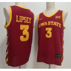 Men Iowa State Cyclones 3 Tamin Lipsey Maroon Stitched Jersey
