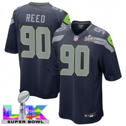 Men Women Youth Seattle Seahawks #90 Jarran Reed 2025 2026 Super Bowl LX F U S E Stitched NFL Jersey Blue