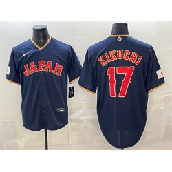 Men Japan Baseball  17 Yusei Kikuchi Navy 2026 World Baseball Classic Road Stadium Stitched Jersey