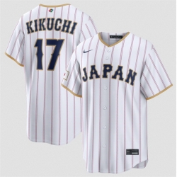 Men Japan Baseball  17 Yusei Kikuchi White 2026 World Baseball Classic Home Stadium Stitched Jersey