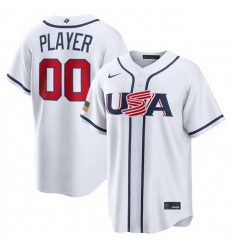 Men USA Baseball ACTIVE PLAYER Custom White 2026 World Baseball Classic Home Stadium Stitched Jersey