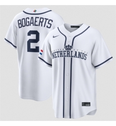 Men Netherlands Baseball 2 Xander Bogaerts White 2026 World Baseball Classic Home Stadium Stitched Jersey Men Netherlands Baseball 2 Xander Bogaerts White 2026 World Baseball Classic Home Stadium Stitched Jersey