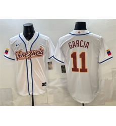 Men Venezuela Baseball  11 Maikel Garcia White 2026 World Baseball Classic Home Stadium Stitched Jersey