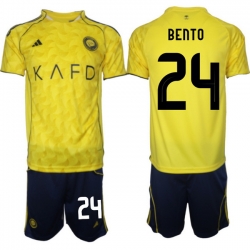 Men Al Nassr 2026 Soccer Jerseys Yellow #24 BENTO